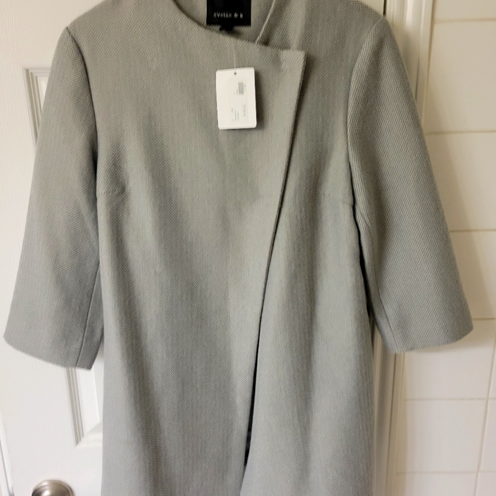 Evette & K mid-sleeve herringbone coat